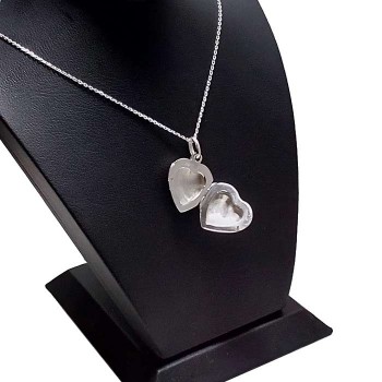 Kalp modeli harf yazılabilen 925 ayar gümüş kolye 16x20 mm