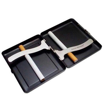 İsme Özel Siyah Renk Metal Sigara Tabakası ve Çakmak